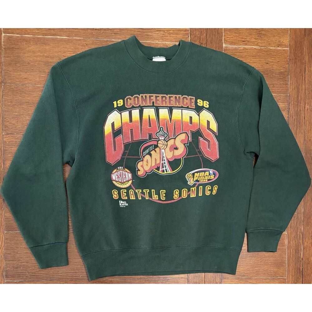 Vintage 1996 Men’s Size L Seattle SuperSonics Green Pro Player Crewneck Sweater